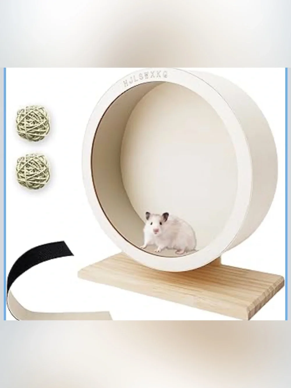 11.42 inch Silent Wooden Hamster Wheel with Removable Track Waterproof Anti-Slip